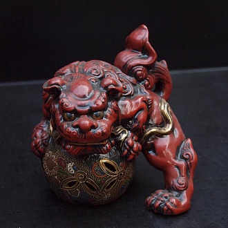 Антикварная японская фигура Кома-ину